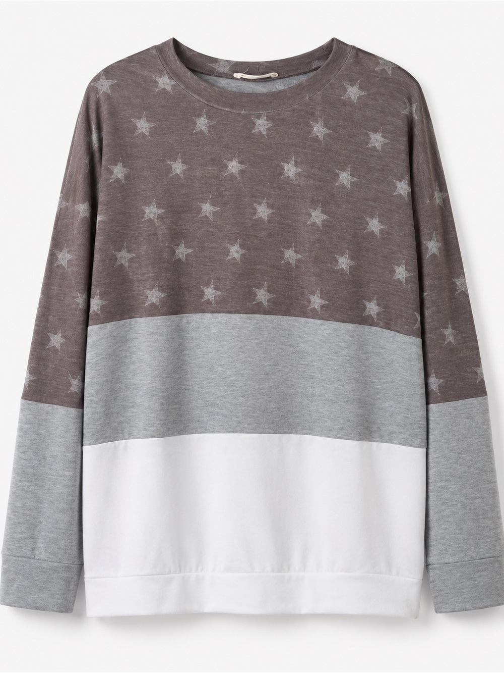 First Love Star Print Color Block Sweatshirt – Size Medium